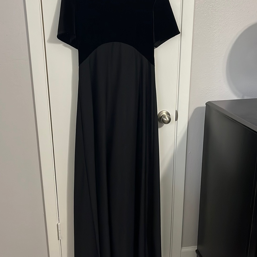 Floor length black dress